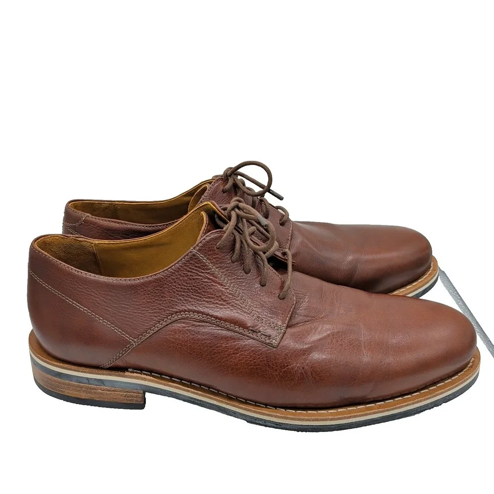 HELM DERBY‎ Leather Dress Shoes The Evans Whiskey Brown Men's Sz 13 EUC